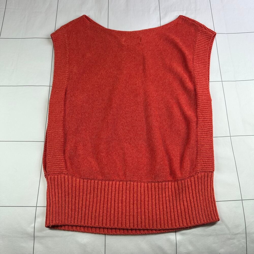 Anthropologie Coral Red Knit Sleeveless Top - Picture 4 of 9